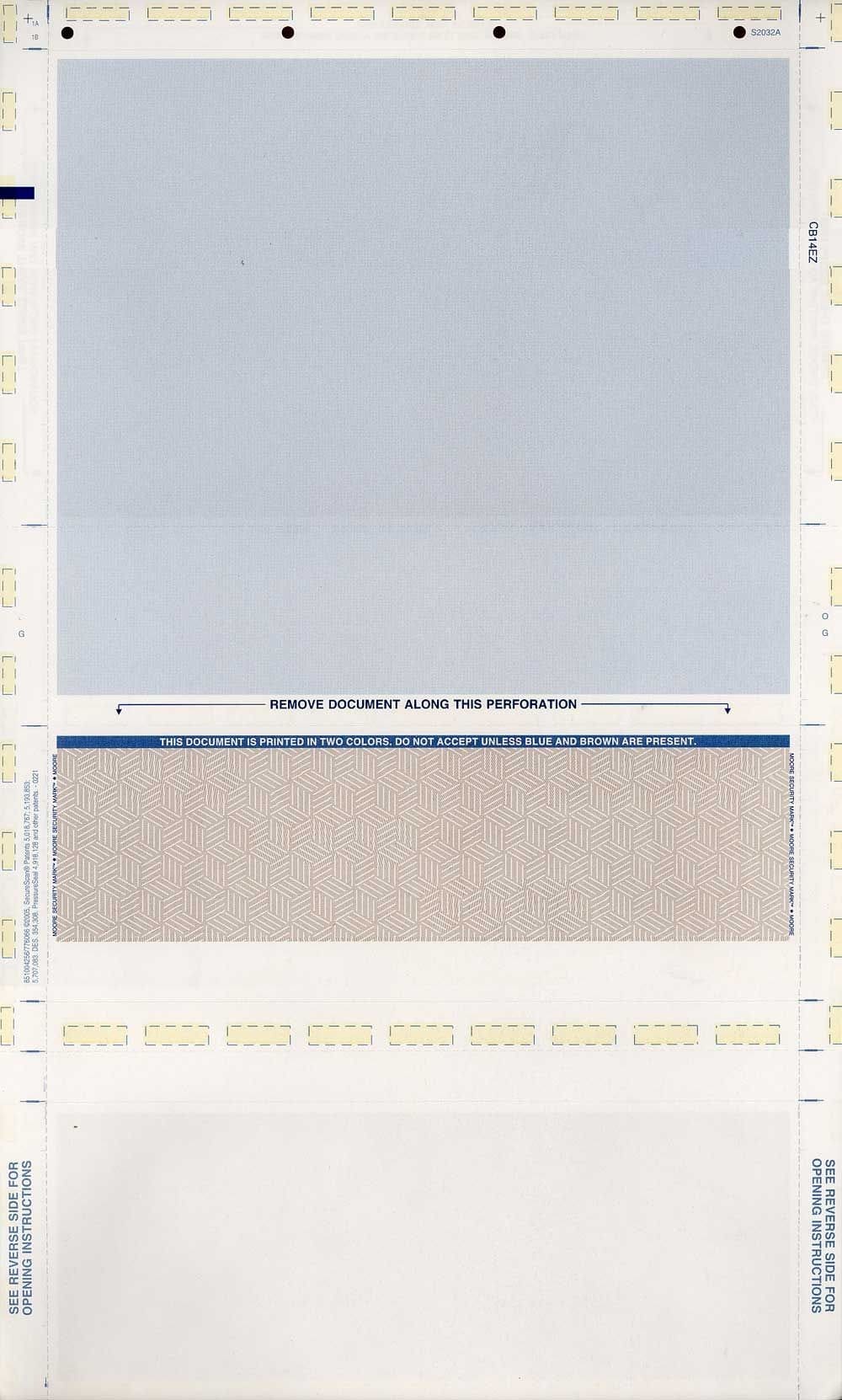 A white sheet featuring a blue border and a green border along the edges.
