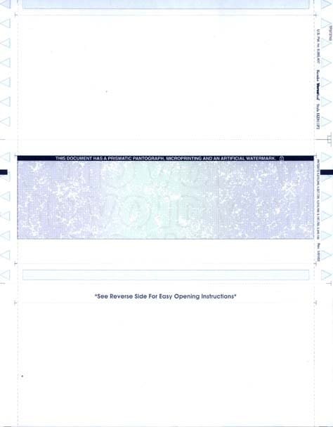 A checkbook characterized by a blue border and white paper, positioned on a flat surface.