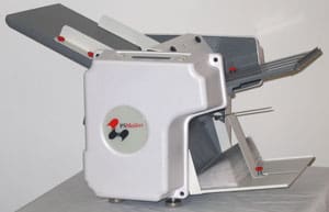 A paper cutting machine with a sharp blade, designed for precise and efficient cutting of various paper sizes.